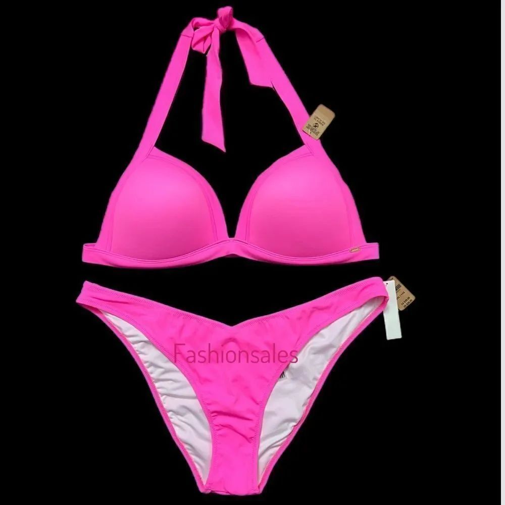 Victoria’s Secret Pink Swim Push Up Triangle Padded Bikini Top & Itsy Bottom Set